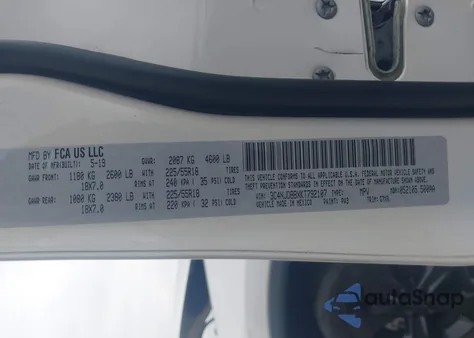 2019 Jeep Compass Altitude 4X4 from USA, damaged, VIN 3C4NJDBBXKT792107